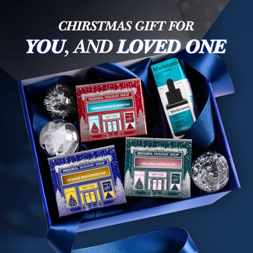 Mediheal Holiday Edition Collagen Ampoule Pad –Skin Firming & Restore Elasticity - Tighten Wrinkles & Lines - Vegan Eco Silk Pads,100 Pads,Christmas Gift