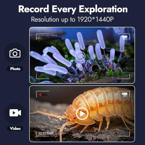 Digital Microscope - 50X-1600X Portable USB Microscope with Adjustable Stand, Compatible with iPhone, iPad, Android