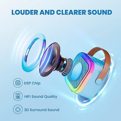 IROO Mini Karaoke Machine for Kids, 2025 TOP Toys Birthday Gifts Ideas for Girls Ages 4, 5, 6, 7, 8, 9, 10, 12+ Years Old, Portable MP3 Player with 2 Wireless Mics for Party