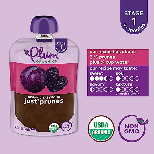 Plum Organics Stage 1 Organic Baby Food, Prune Puree, 3.5 Ounce Pouch (Pack of 12)