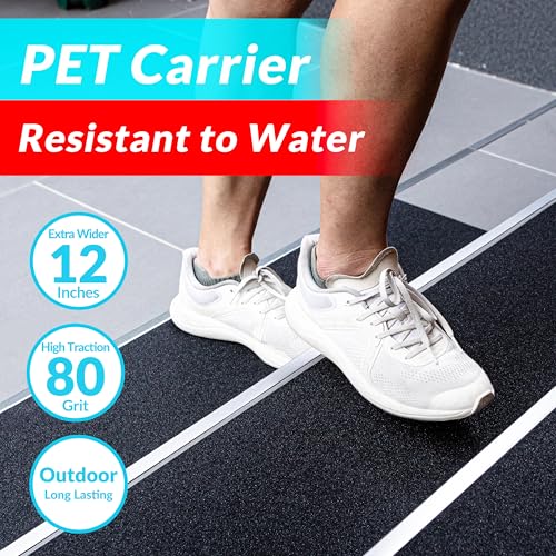 Lifegrip Anti Slip Traction Tape, 12 Inch x 38 Foot Friction Tape - Best Grip, Abrasive Adhesive for Stairs, Tread Step, Indoor, Outdoor (Friction Tape, 12" X 38')