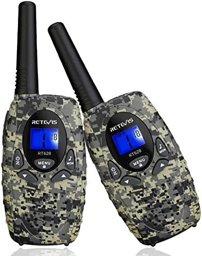 Retevis RT628 Kids Walkie Talkies,Army Toys for 6-12 Year Old Boys Girls,FRS Walky Talky with Key Lock,Gift for Outdoor Adventure Camping Hunt Trip(2 Pack,Camo)
