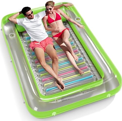 Inflatable Tanning Pool Lounger Float - Jasonwell 4 in 1 Sun Tan Tub Sunbathing Pool Lounge Raft Floatie Toys Water Filled Tanning Bed Mat Pad for Adult Blow Up Kiddie Pool Kids Ball Pit Pool