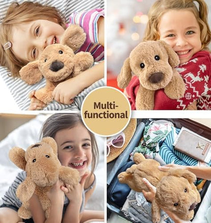 Dog Stuffed Animals, Microwavable Stuffed Animal Adorable Fluffy Puppy Plush for Warmth, Heatable Coolable Lavender Scent Puppy Plush Toy, Cute Soft Dog Plushies for Kids Adults Gift, Golden Retriever