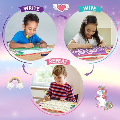 Skillmatics I Can Write Unicorns - Reusable Preschool Learning Activities, Educational Toy and Game, Back to School Supplies, Gifts for Students, Kids, Toddlers Ages 3, 4, 5, 6