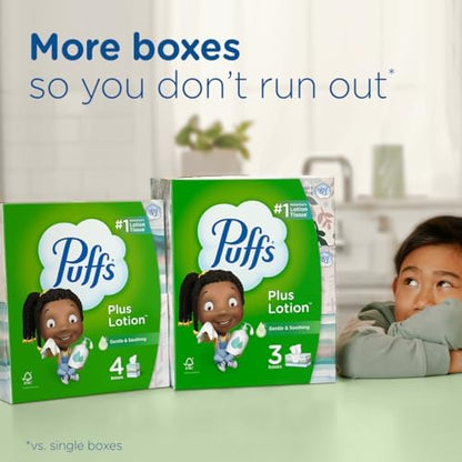 Puffs Plus Lotion Facial Tissue, 18 Cubes, 56 Tissues Per Box