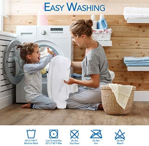 PlushDeluxe Premium Bamboo Mattress Protector – King Size, Waterproof, & Ultra Soft Breathable Noiseless Washable Bed Mattress Cover for Comfort & Protection - White