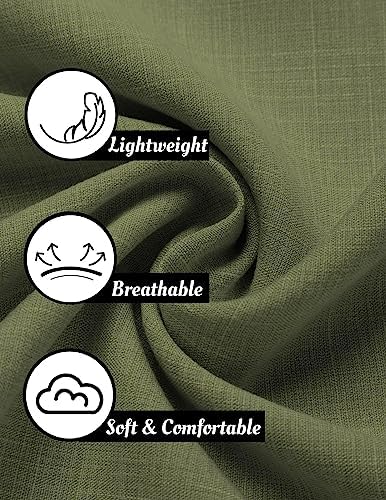 COOFANDY Men's Linen Shirts Short Sleeve Casual Shirts Button Down Shirt for Men Beach Summer Wedding Shirt