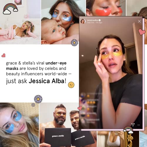 grace & stella Award Winning Under Eye Mask - Travel Essentials - Birthday Gifts for Women - Gel Eye Patches for Dark Circles, Puffy Eyes, Wrinkles, Undereye Bags - Vegan Self Care (48 Pairs, Gold)