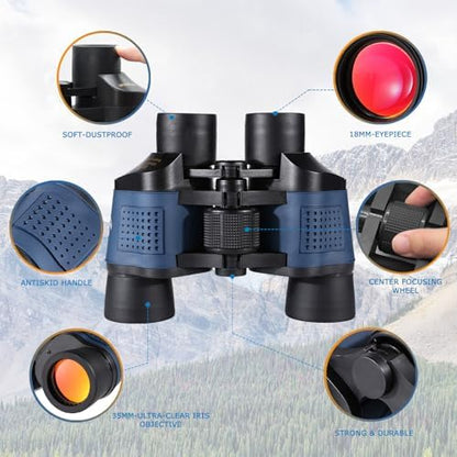 Night Vision Binoculars for Adults 60X60 10000M Professional Waterproof High Power Optical Telescope for Stargazing, Bird Watching, Concerts, Football, Sightseeing, Hunting with Carrying Bag