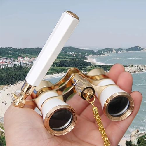 Yourelexit® Opera Glasses Binoculars 3X25 Lorgnette Theater Glasses Optical BK9 Mini Compact Lightweight Built-in Foldable Adjustable Handle Vintage for Adults Kids Women in Musical Concert Cinema