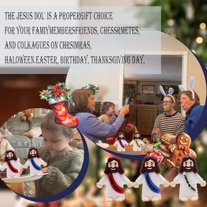 Little Jesus Figures, Mini Jesus Figurines in Bulk, Multicolor Tiny Jesus Figures, Miniature Figurines to Hide and Seek Religious Gifts for Easter Egg Stuffers (100)