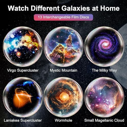 Planetarium Projector Pro for Bedroom, 13 in 1 Star Projector Galaxy Light, Ceiling Night Light Milky Way Mood Lighting with Timer, LED Space Galaxy Lamp Bedroom Room Decor for Adults Kids - White
