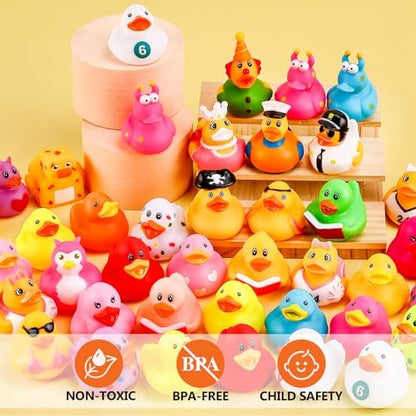 200 Pack Rubber Ducks in Bulk, Jeep Ducks for Ducking, Ducks for Jeeps Assorted, Bath Toys Floater Duck for Kids, Baby Showers Accessories Party Favors