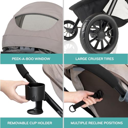 Evenflo Pivot Modular Travel System with LiteMax Infant Car Seat (Casual Gray)