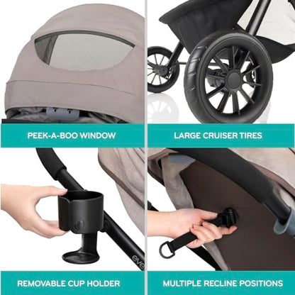 Evenflo Pivot Modular Travel System with LiteMax Infant Car Seat (Casual Gray)