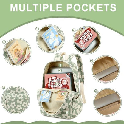 School Backpack for Teen Girls Bookbags Elementary High School Corduroy Laptop Bags Women Travel Daypacks