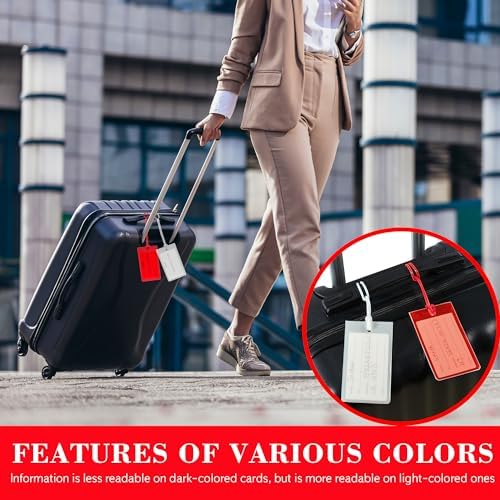50 Pack Luggage Tags for Suitcases, Airplane Travel Essentials for Flying, International Travel Must Haves, and Luggage Accessories by Sodsay