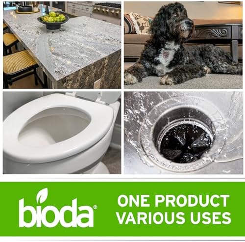 Bioda Multi-Purpose Probiotic Enzyme Cleaner and Deodorizer | Professional Strength | Trash Can Deodorizer, Pet Stains and Odors, Drains, Floors, Bathrooms, Toilets | Made in USA | 1 Gallon