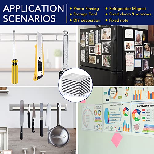 MIKEDE 50 Pack Neodymium Bar Magnets, Super Strong Heavy Duty with Double-Sided Adhesive, Powerful Rare Earth Magnets Bars for Craft, Fridge, Kitchen, Office - 60x10x3mm
