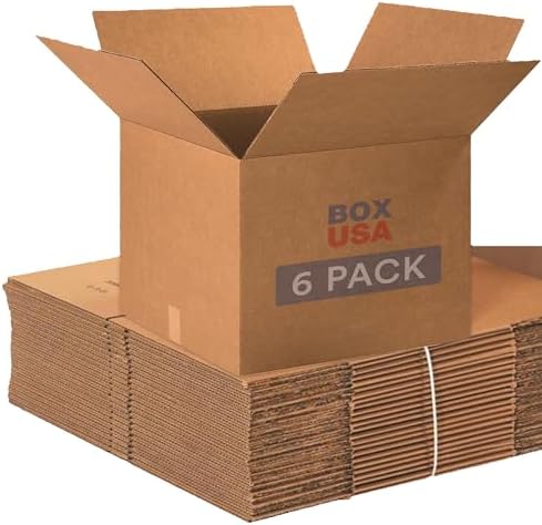 BOX USA Moving Boxes Large 20"L x 20"W x 15"H, 6-Pack | Corrugated Cardboard Box for Packing, Shipping and Storage 20x20x15