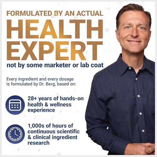Dr. Berg Maximum Strength 7-in-1 Vitamin D3 K2 5000 IU | Naturally Derived D3 | 4X Lab-Tested & Verified | High Absorption Formula | K2 D3 Vitamin Supplement - 60 Capsules