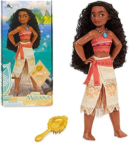 Disney Store Girl's Disney Princess Classic Doll (Moana), 11 Inches, Includes Brush with Molded Details, Fully Posable Toy in Classic Outfit
