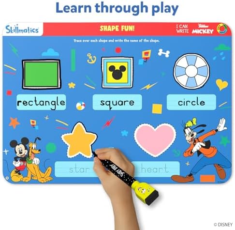 Skillmatics I Can Write Disney Junior Mickey Mouse - Reusable Preschool Learning Activities, Educational Toy and Game, Back to School Supplies, Gifts for Students, Kids, Toddlers Ages 3, 4, 5, 6