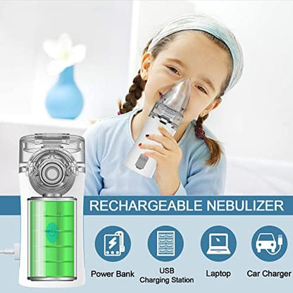 Ultrasonic Nebulizer - Nebulizers, Rechargeable Nebulizer Machine for Adults and Kids, Portable Nebulizer with Two Modes & Self-Cleaning Function for Breathing Problems