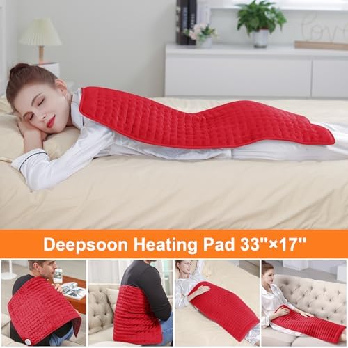 Heating Pad,Electric Heating Pads for Back,Hot Heated Pad for Abdomen,Shoulder,Knee,Multiple Temp and Auto Shut Off