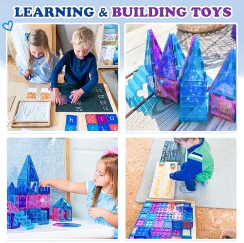 Diamond Magnetic Building Blocks - Princess Toys for 3-8 Year Old Girls & Boys - 3 4 5 6 Year Old Girl Birthday Xmas Present Preschool K12 Classroom Decor Classroom Must Haves School Supplies