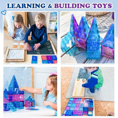 Diamond Magnetic Building Blocks - Princess Toys for 3-8 Year Old Girls & Boys - 3 4 5 6 Year Old Girl Birthday Xmas Present Preschool K12 Classroom Decor Classroom Must Haves School Supplies
