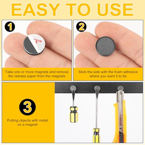 DIYMAG Strong Magnets 200Pcs 0.47x0.12Inch Fridge Refrigerator Magnet for Crafts with Adhesive Backing Magnetic Small Black Button Ceramic Circle Craft Round Heavy Duty Adhesive Neodymium Whiteboard