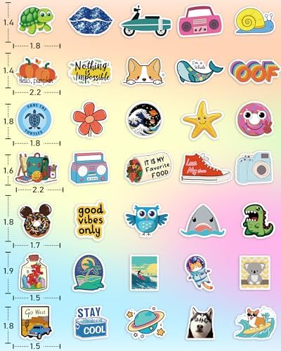 Sticker for Water Bottles, 400 Pcs/Pack Cute Vinyl Waterproof Vsco Laptop Stickers for School Students Gifts Classroom Teachers Prizes Stickers for Kids