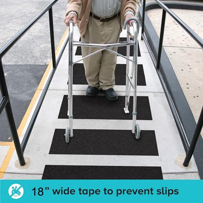 Anti Slip Traction Tape, 18 Inch x 20 Foot - Best Grip, Friction, Abrasive Adhesive for Stairs, Tread Step, Indoor, Outdoor (Tape, 18" X 20')
