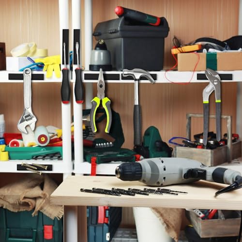 MIKEDE Black Magnets, 30 Pack Strong Neodymium Magnets Bar, Heavy Duty Rare Earth Magnet with Adhesive Backing, Powerful Bar Magnet for Crafts Kitchen DIY Science Office - 2.36 x 0.4 x 0.2in