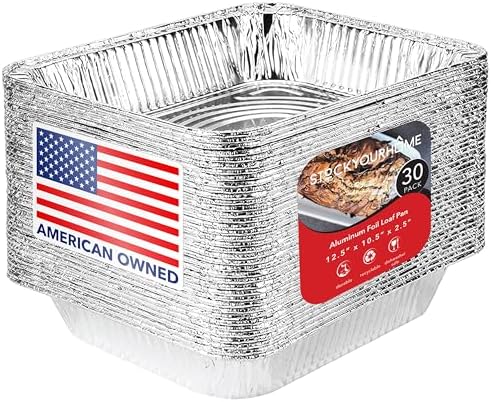 Aluminum 9x13 Disposable Foil (30 Pack) – Half Size Deep Steam Table for Cooking, Heating, Storing, Prepping Food