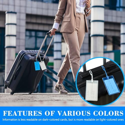 100 Pack Luggage Tags for Suitcases, Airplane Travel Essentials for Flying, International Travel Must Haves, and Luggage Accessories by Sodsay
