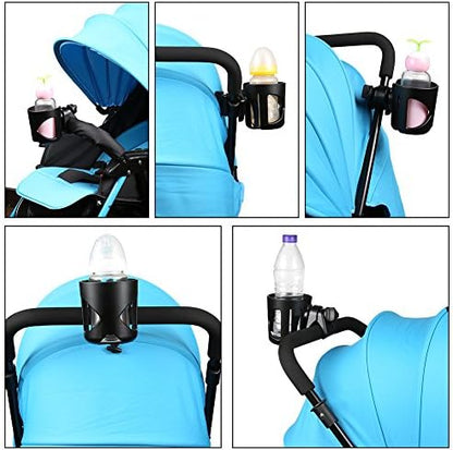 Accmor Universal Cup Holder, Stroller Cup Holder, 360° Rotatable Large Caliber Designed Bottle Holder for Stroller, Bike, Wheelchair, Walker, Scooter, Black