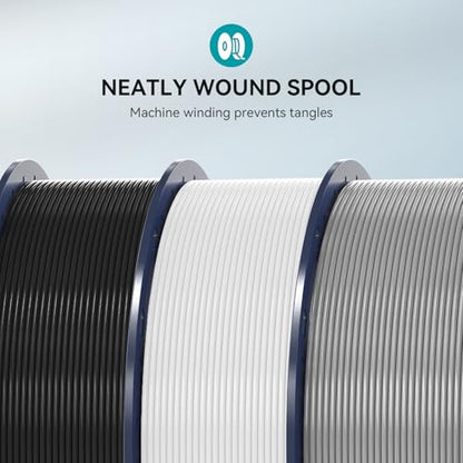 PETG Filament 1.75mm - 4kg(8.8lbs) SUNLU PETG 3D Printer Filament, Reusable Spool Compatible with Bambulab Refill Filament, 1.75mm Dimensional Accuracy +/- 0.02mm, Black+White+Red+Blue Bundle