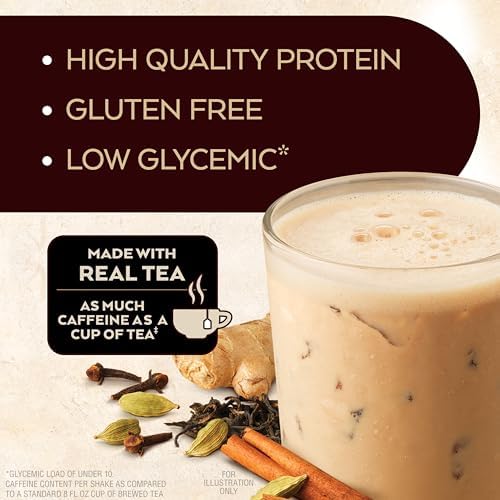 Atkins Chai Tea Latte Flavored Protein Shake, High Protein Shake, Low Glycemic, Low Carb, Low Sugar, Keto Friendly, Gluten Free, 12 count (3 sets of 4)