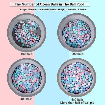 MoonxHome Ball Pit Balls for Toddlers, BPA Free Crush Proof Plastic Toy Balls for Ball Pit, Children's Pool Water Toys, Macaron Ocean Balls for Play Tent 2.15 Inch Pack of 100…