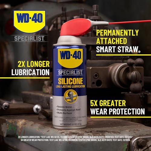 WD-40 Specialist Silicone Lubricant with Smart Straw Sprays 2 Ways, Twin-Pack, 11 OZ
