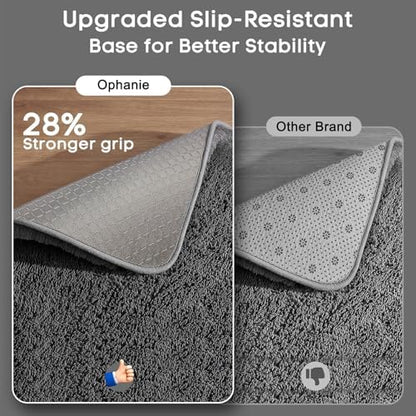 Ophanie Area Rugs for Living Room Bedroom, Upgrade Non-Slip Fluffy Soft Grey Shag Carpet, Indoor Floor Gray 4x6 Fuzzy Shaggy Living Room Plush Rug for Kids Home Dorm Decor Aesthetic