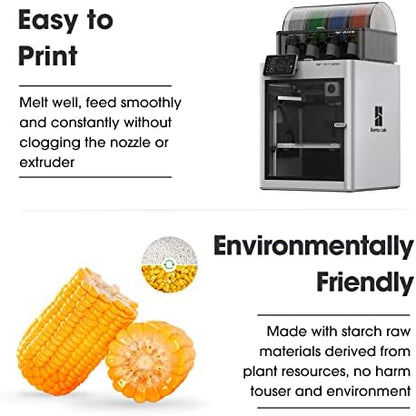 eSUN PLA+ Filament 1.75mm, 3D Printer Filament PLA Plus, Dimensional Accuracy +/- 0.03mm, 1KG per Spool, 2 Spools 3D Printing Filament, Cold White + Black