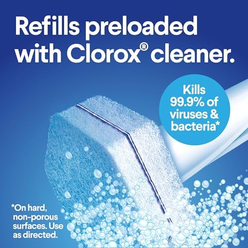 Clorox ToiletWand Disinfecting Refills, Disposable Wand Heads, Dorm Room Essentials, 30 Count