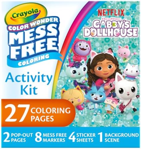 Crayola Color Wonder Gabby's Dollhouse Activity Kit, Mess Free Coloring Set for Toddlers, Travel Activities, Toddler Toys, Gifts for Girls & Boys