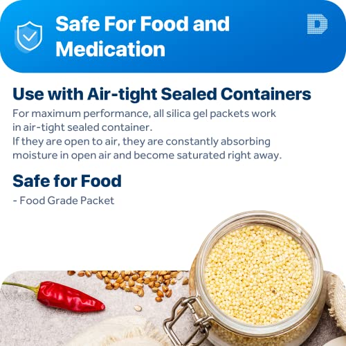 Dry & Dry 500 Gram [2 Packets] Silica Gel Packets Desiccants, Silica Packets - Rechargeable Silica Gel Packs, Moisture Absorbers, Desiccants Packets, Silica Gel