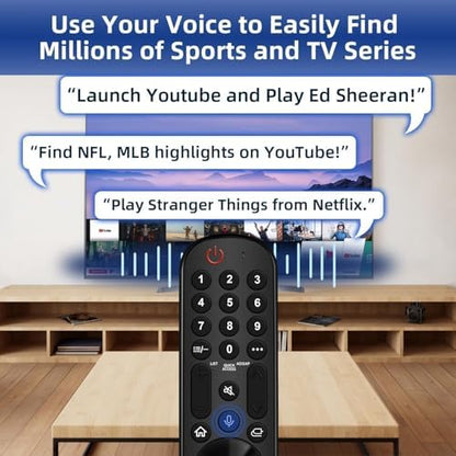 Replacement for LG TV Remote, for All 2019-2024 LG Remote Control for Smart TVs, for Magic MR20/21/22/23/24GA with Voice and Pointer Function. 1-Year Warranty.