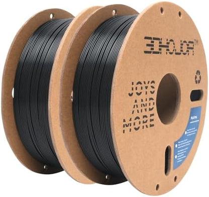 PLA Pro Filament 1.75mm 3D Printing Filament PLA + Bundle 1kg*2 (4.4lbs) Cardboard Spool Dimensional Accuracy +/- 0.03 mm-2 Pack Black